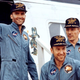 The Apollo 13 crew back on Earth.